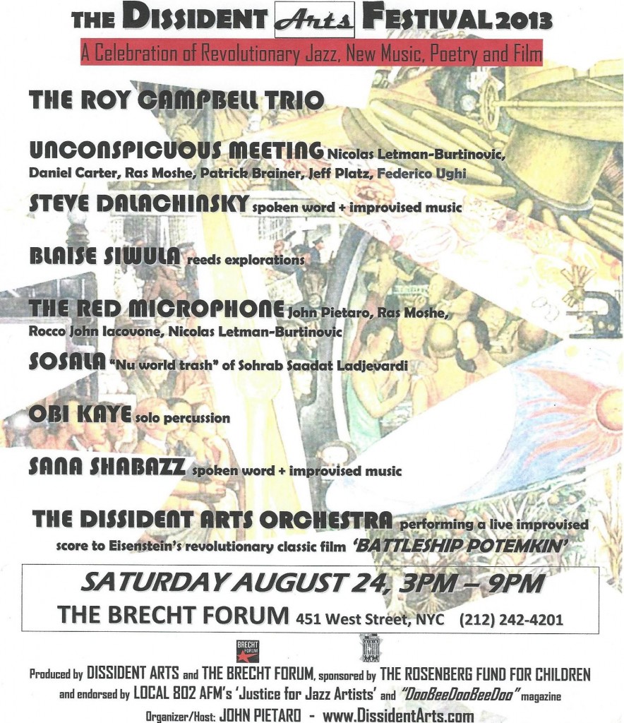 DISSIDENT ARTS FESTIVAL 2013 POSTER SCAN