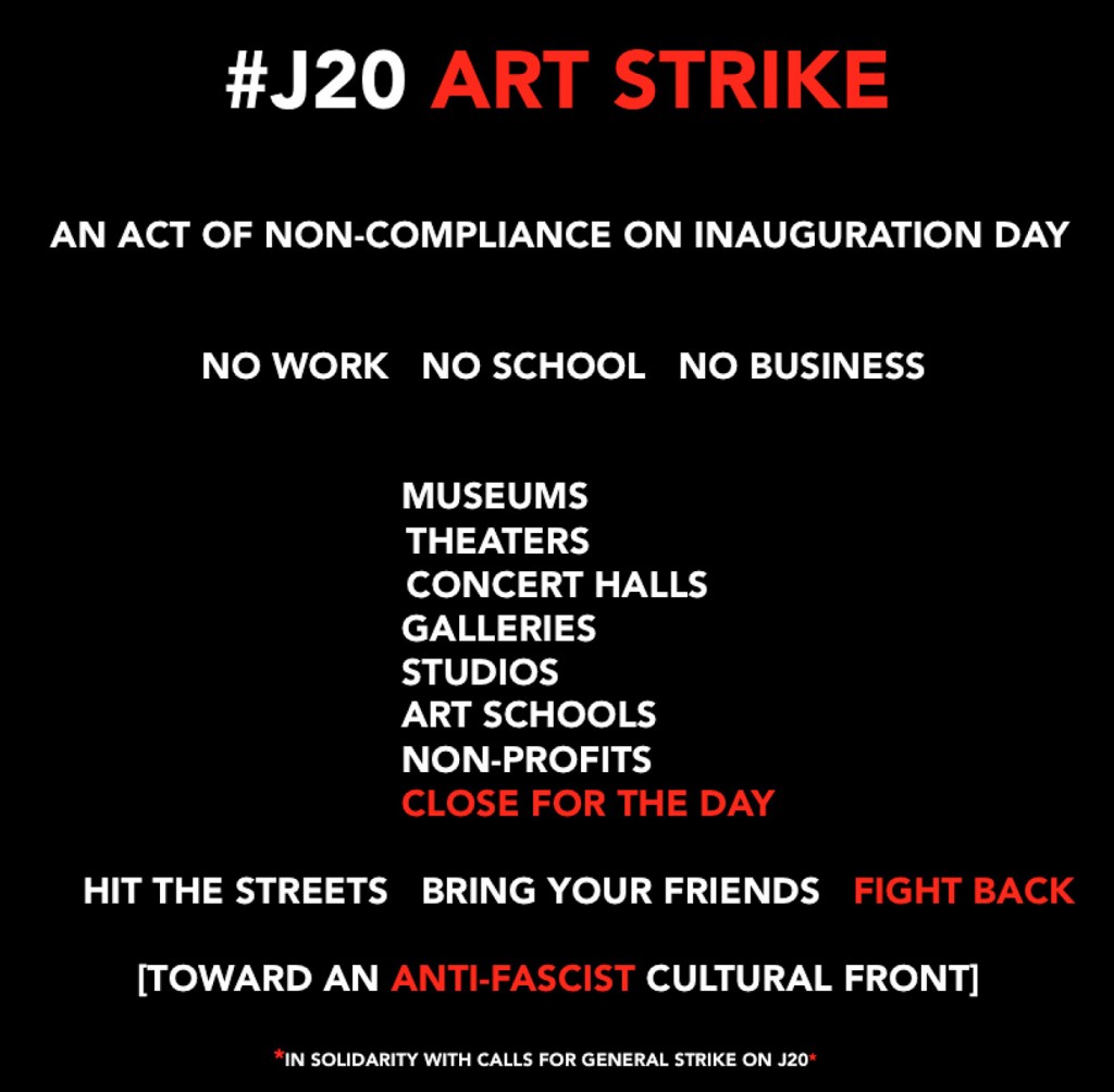 The Arts Strike 2017 poster